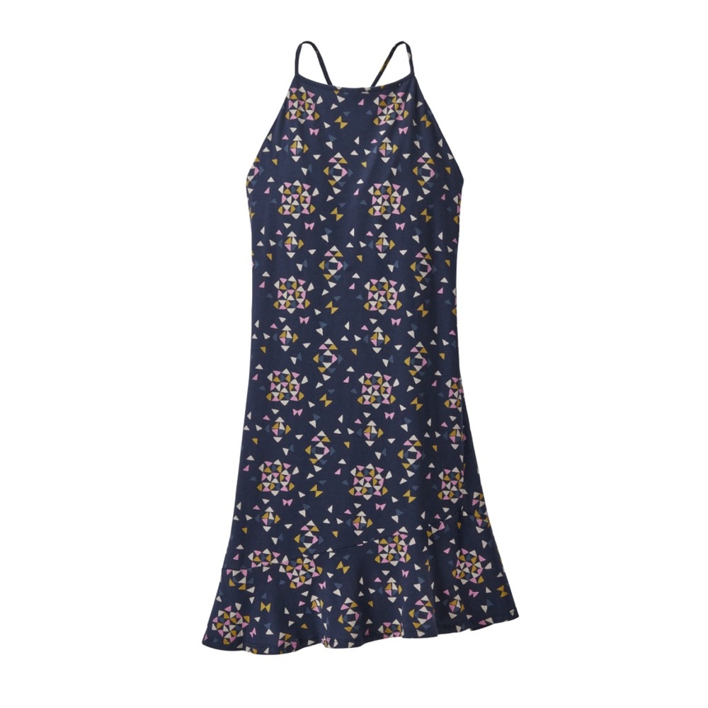 Patagonia ORGANIC Cotton Tencel Ws Alpine Valley Dress Quilty new navy geometric